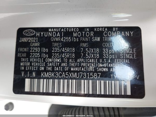 2021 HYUNDAI KONA LIMITED