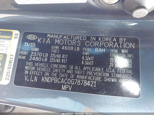 2016 KIA SPORTAGE LX
