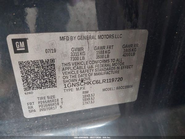 2020 CHEVROLET SUBURBAN 2WD LT — I9