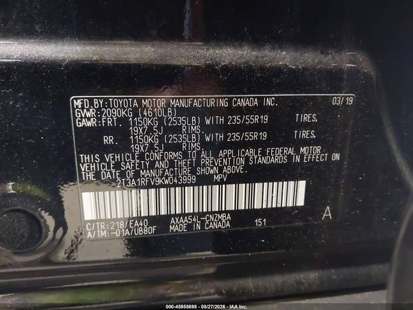 2019 TOYOTA RAV4 XLE PREMIUM