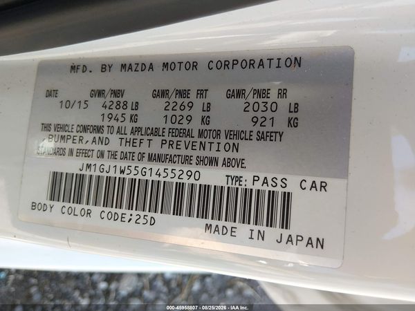 2016 MAZDA MAZDA6 I GRAND TOURING