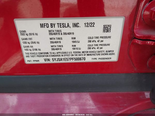 2023 TESLA MODEL S — I9