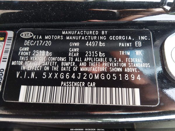 2021 KIA K5 GT-LINE — I9