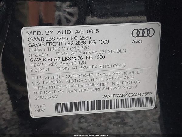 2016 AUDI Q5 3.0T PREMIUM PLUS