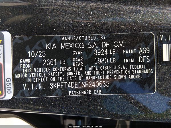 2025 KIA K4 LXS