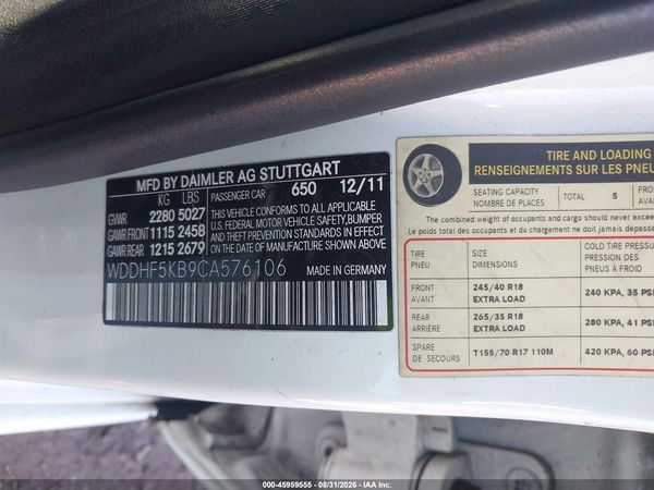 2012 MERCEDES-BENZ E 350 E350 — I9