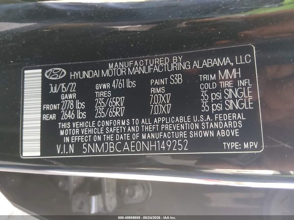 2022 HYUNDAI TUCSON SEL — I9