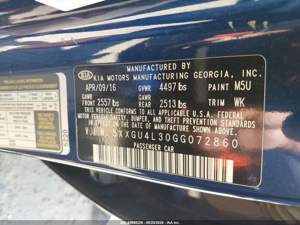 2016 KIA OPTIMA EX