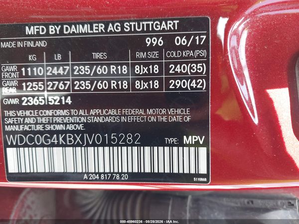 2018 MERCEDES-BENZ GLC 300 4MATIC — I9