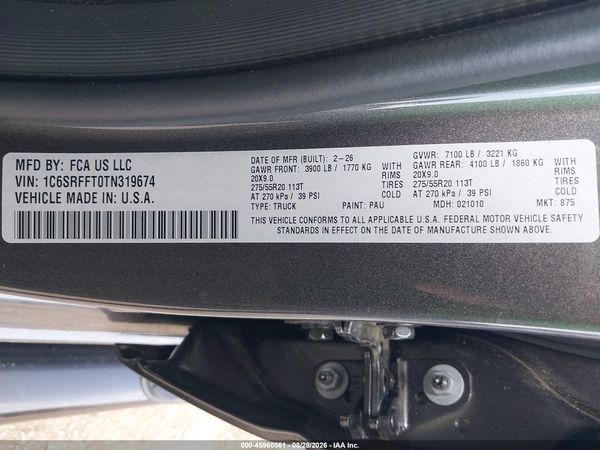 2026 RAM 1500 BIG HORN  4X4 5'7 BOX — I9