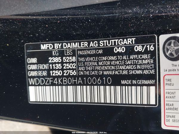 2017 MERCEDES-BENZ E 300 4MATIC