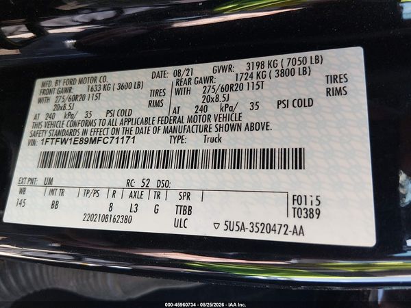 2021 FORD F-150 PLATINUM