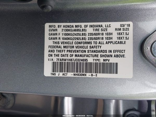 2018 HONDA CR-V EX-L/EX-L NAVI