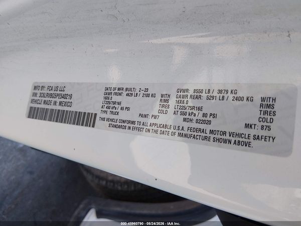 2023 RAM PROMASTER 1500 HIGH ROOF 136 WB