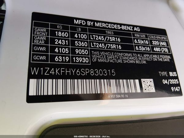 2025 MERCEDES-BENZ SPRINTER 2500