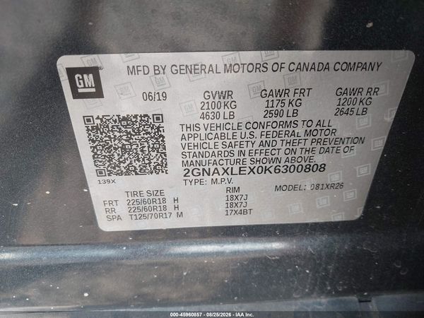 2019 CHEVROLET EQUINOX LT — I9