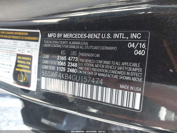 2016 MERCEDES-BENZ C 300 4MATIC
