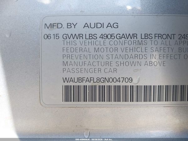 2016 AUDI A4 PREMIUM — I9