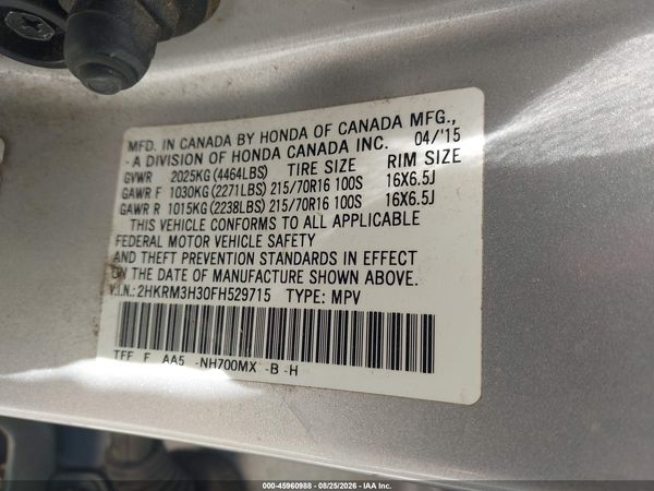 2015 HONDA CR-V LX — I9