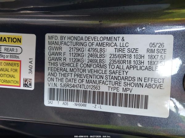 2026 HONDA CR-V EX-L AWD — I9