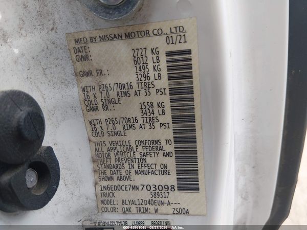 2021 NISSAN FRONTIER KING CAB S 4X2