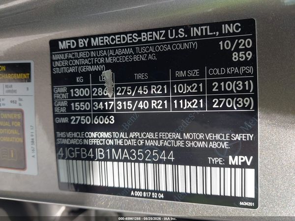 2021 MERCEDES-BENZ GLE 350 GLE350