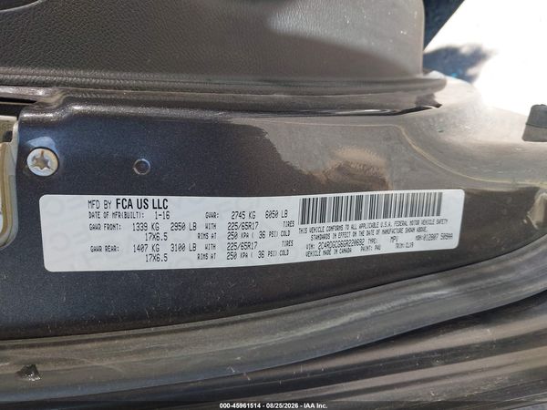 2016 DODGE GRAND CARAVAN SXT — I9