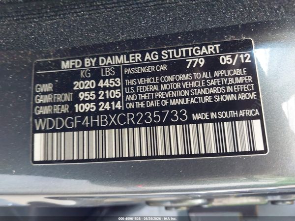 2012 MERCEDES-BENZ C 250 SPORT