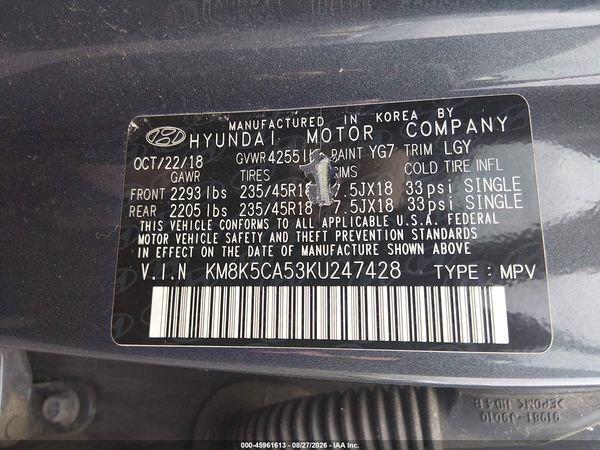 2019 HYUNDAI KONA ULTIMATE