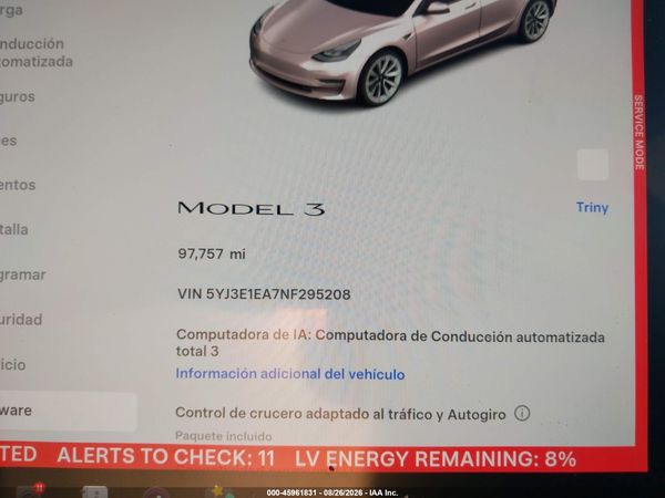 2022 TESLA MODEL 3 REAR-WHEEL DRIVE — I118