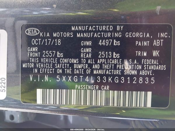 2019 KIA OPTIMA LX
