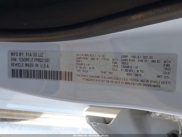 2023 RAM 1500 LARAMIE  4X4 5'7 BOX