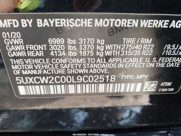 2020 BMW X7 XDRIVE40I — I9
