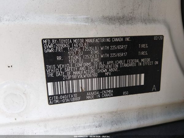 2020 TOYOTA RAV4 XLE — I9