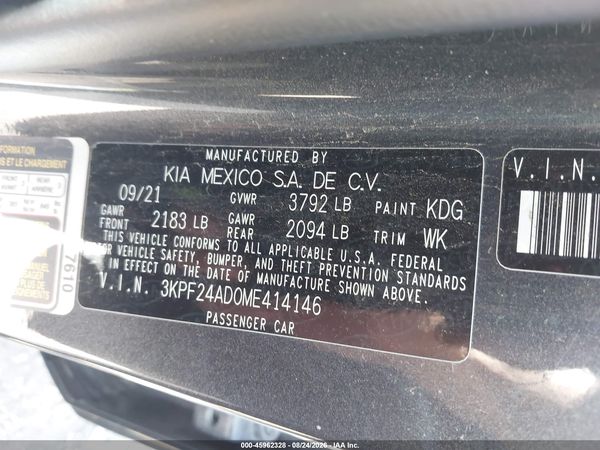 2021 KIA FORTE LXS — I9