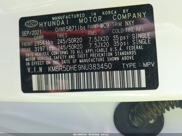 2022 HYUNDAI PALISADE LIMITED — I9