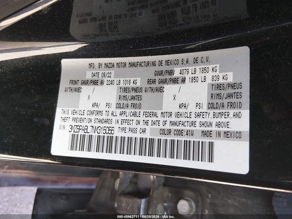 2022 MAZDA MAZDA3 SELECT