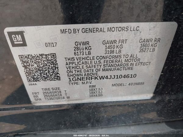 2018 CHEVROLET TRAVERSE LS — I9