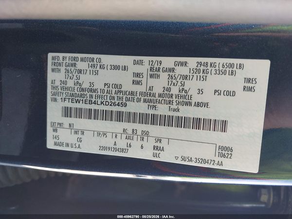 2020 FORD F-150 XL
