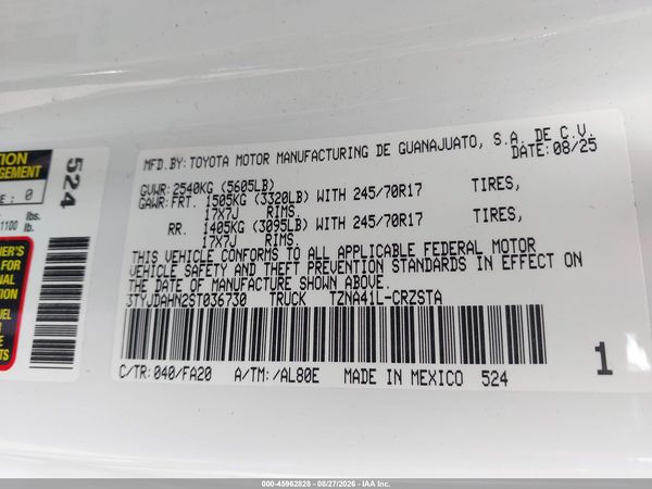 2025 TOYOTA TACOMA SR — I9