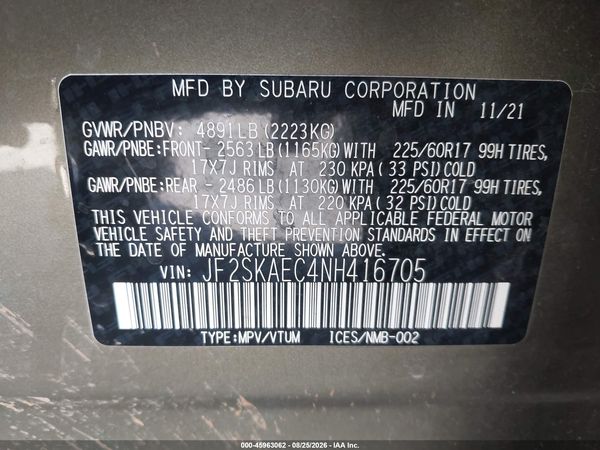 2022 SUBARU FORESTER PREMIUM