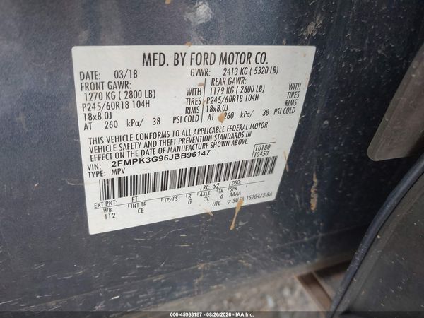 2018 FORD EDGE SE — I9