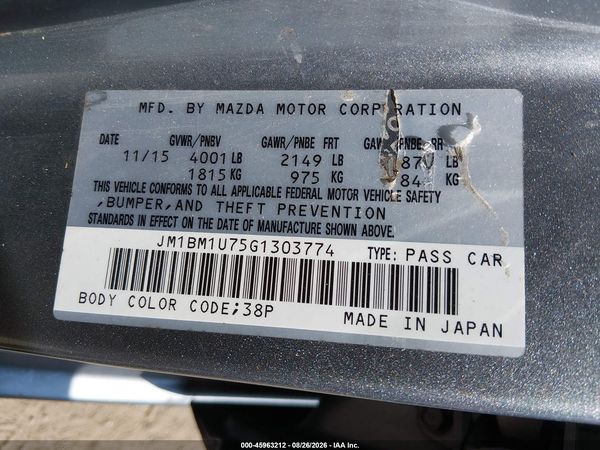 2016 MAZDA MAZDA3 I SPORT