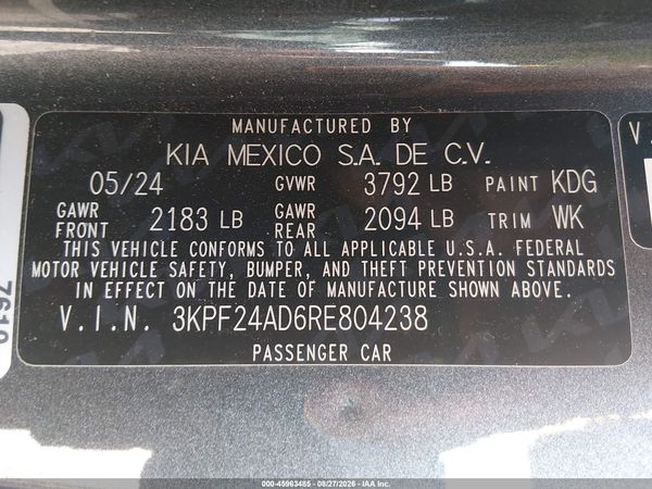 2024 KIA FORTE LXS