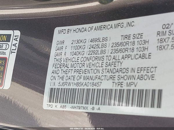 2019 HONDA CR-V EX-L — I9