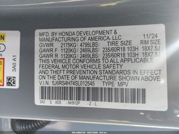 2025 HONDA CR-V EX-L AWD — I9