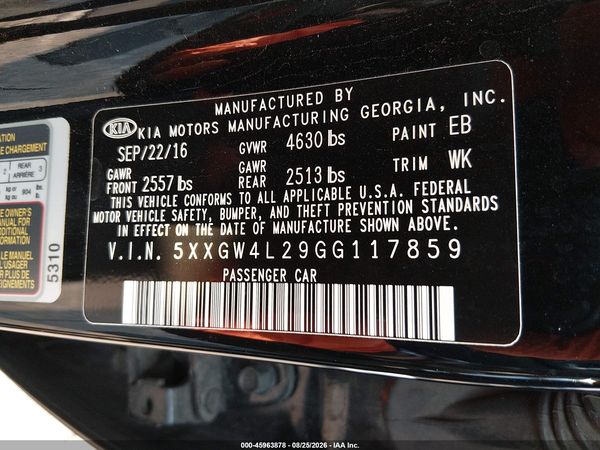 2016 KIA OPTIMA SX TURBO
