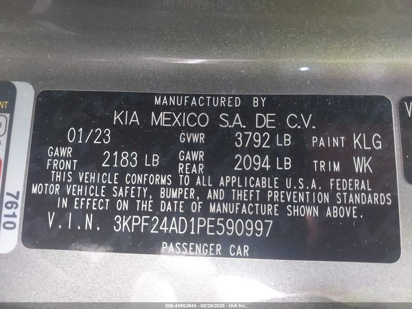 2023 KIA FORTE LXS