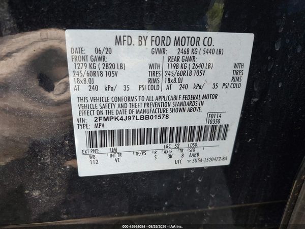 2020 FORD EDGE SEL — I9