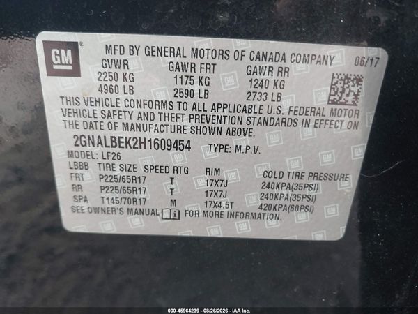 2017 CHEVROLET EQUINOX LS — I9